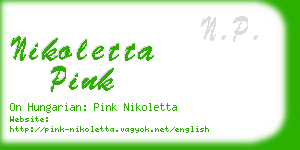 nikoletta pink business card